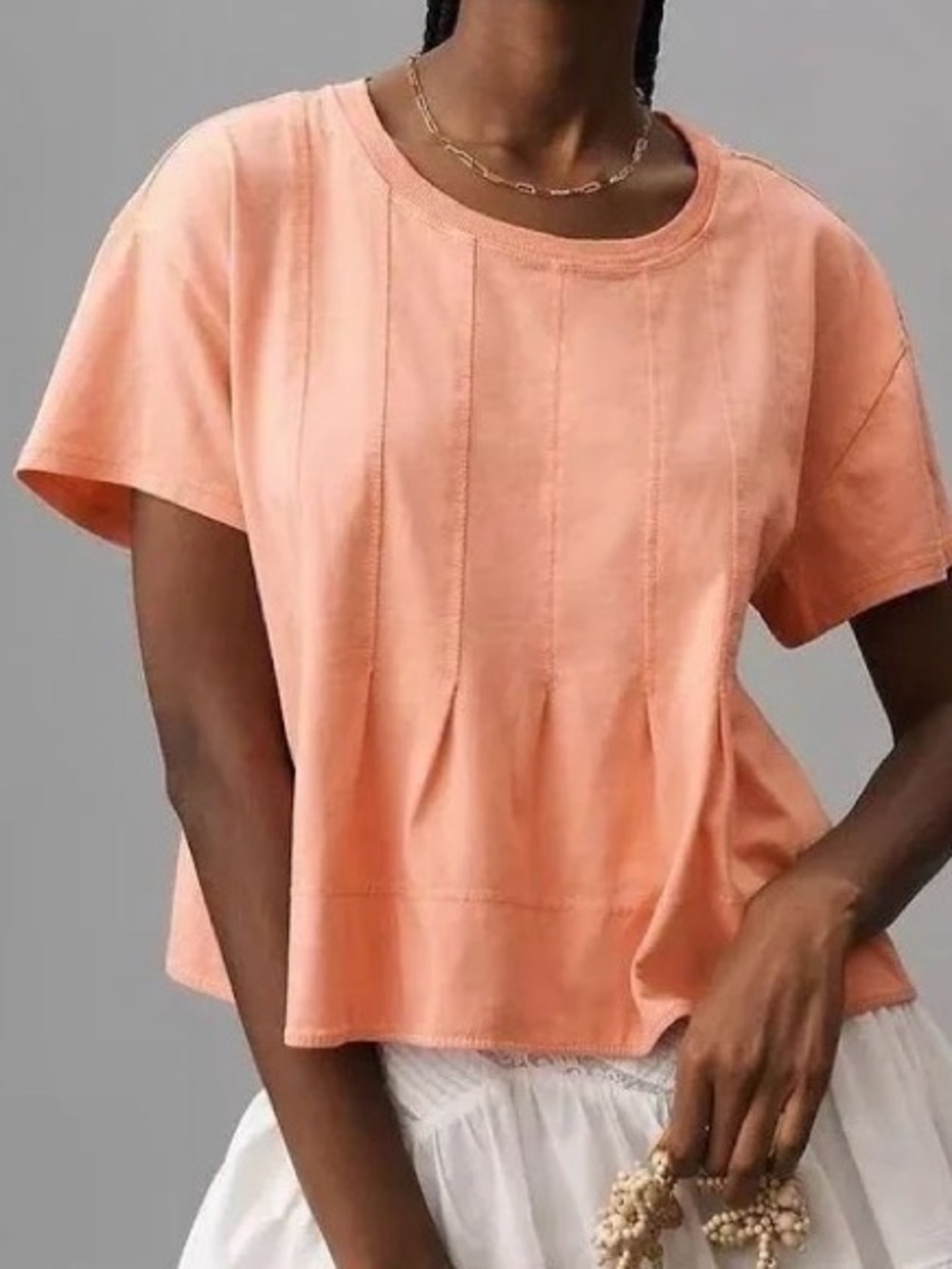Pilcro Peach Short-Sleeve Boxy Tee